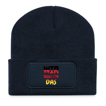 Wir Schaffen Das - Recycelte Patch Beanie - French Navy - Vorne