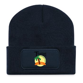 Palmensommer 2026 Badge - Recycelte Patch Beanie - French Navy - Vorne
