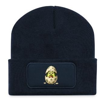 Poussins d’avocat à partir de coquilles d’œuf - Beanie recyclé à patch - bleu marine - Devant