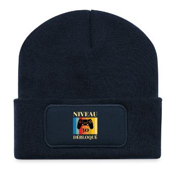 Niveau 30 Debloque T-Shirt Cadeau Humour - Beanie recyclé à patch - bleu marine - Devant