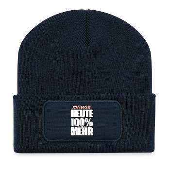 Ich Mache Heute 100% Nichts Mehr - Recycelte Patch Beanie - French Navy - Vorne