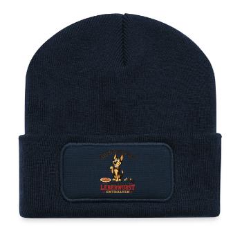 Mein Hund hört aufs Wort, mit Leberwurst - Recycelte Patch Beanie - French Navy - Vorne