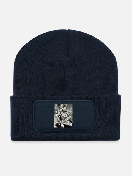 Duo-Körpergeometrie - Recycelte Patch Beanie - French Navy