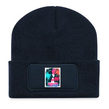 Neon Tropics Silhouette Romance - Recycelte Patch Beanie - French Navy - Vorne