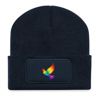 Friedenstaube Frieden - Recycelte Patch Beanie - French Navy - Vorne