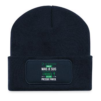 Je Ne Suis Pas Parfait Mais Je Suis Supporter D... - Beanie recyclé à patch - bleu marine - Devant