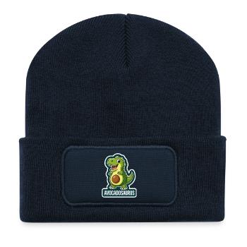 Niedlicher Avocadosaurus Dinosaurier T-Rex - Recycelte Patch Beanie - French Navy - Vorne