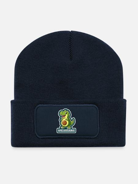Niedlicher Avocadosaurus Dinosaurier T-Rex - Recycelte Patch Beanie - French Navy