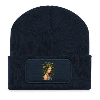Medusa Schlangenhaar Ikone - Recycelte Patch Beanie - French Navy - Vorne