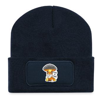 Fox, This is fine, Meme, Explosion - Recycled Patch Beanie - french navy - Front