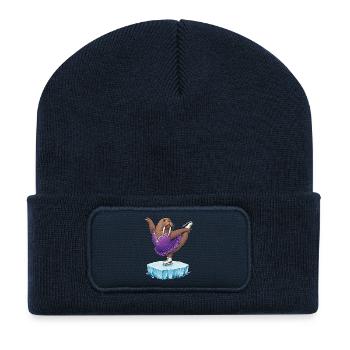 Walross als Eiskunstläuferin auf Eisscholle Kür - Recycelte Patch Beanie - French Navy - Vorne