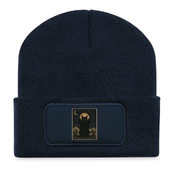 Moonbound Cats - Recycelte Patch Beanie - French Navy - Vorne