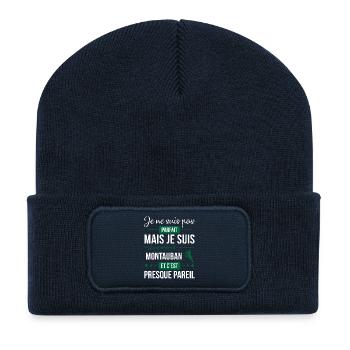 Je Ne Suis Pas Parfait Mais Je Suis Supporter D... - Beanie recyclé à patch - bleu marine - Devant