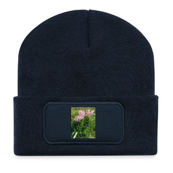 Hyacinth Rose Garden Pattern - Recycled Patch Beanie - french navy - Front