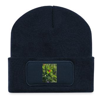 Tulips in the spring garden - Recycled Patch Beanie - french navy - Front