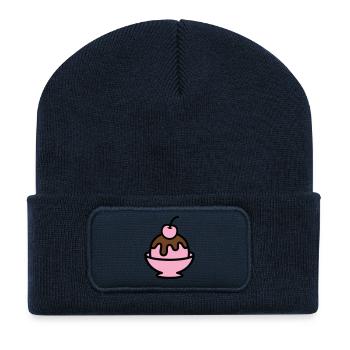 Sundae Cherry Artwork - Recycled Patch Beanie - french navy - Front