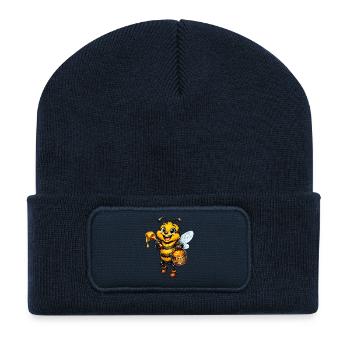 happy bee - Recycled Patch Beanie - french navy - Front
