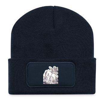 Lavender study in the foliage - Recycled Patch Beanie - french navy - Front