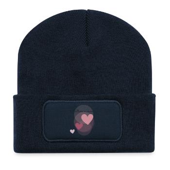 MAMAN. FÊTE DES MÈRES. COEUR. FÊTE. BONNE FÊTE - Beanie recyclé à patch - bleu marine - Devant