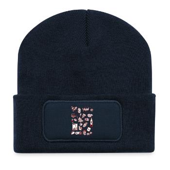 Nightlife Snack Doodle Mashup - Recycled Patch Beanie - french navy - Front