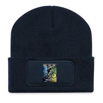 Drei-Panel-Radfahrer Just Nothing - Recycelte Patch Beanie - French Navy - Vorne