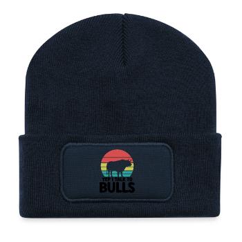 Stier Spruch Humor - Recycelte Patch Beanie - French Navy - Vorne
