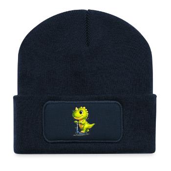 Skate Dino  - Recycelte Patch Beanie - French Navy - Vorne