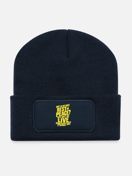 In Frieden leben - Recycelte Patch Beanie - French Navy
