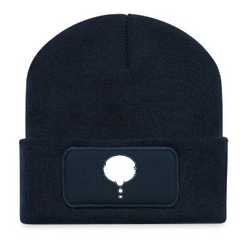 Denkblase used look - Recycelte Patch Beanie - French Navy - Vorne