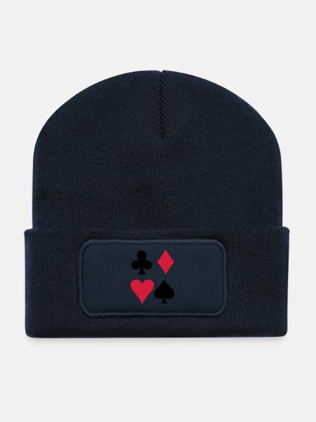 Jeu de Cartes - Carte à jouer - Beanie recyclé à patch - bleu marine