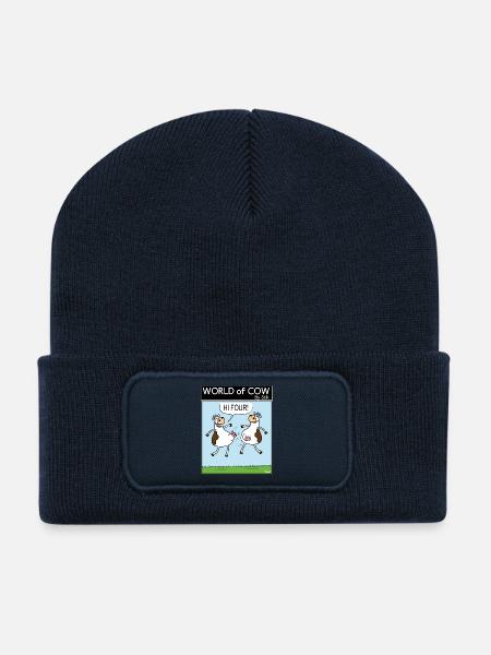 HI FOUR! - Beanie recyclé à patch - bleu marine