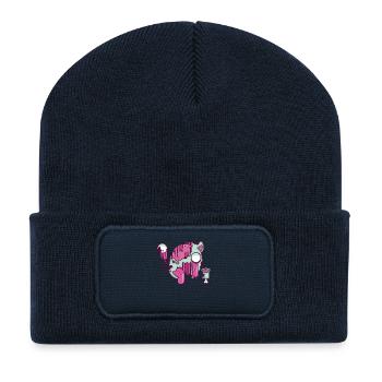 Spencer le chat - Beanie recyclé à patch - bleu marine - Devant
