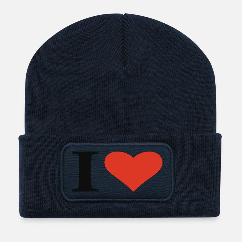 i love - Recycelte Patch Beanie - French Navy