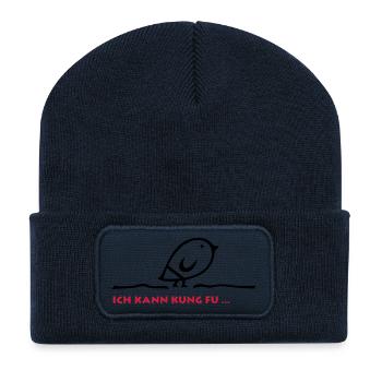 Tweetlercools - Ich kann KUNG FU - Recycelte Patch Beanie - French Navy - Vorne
