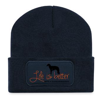 Life is better - Silken - Recycled Patch Beanie - french navy - Front