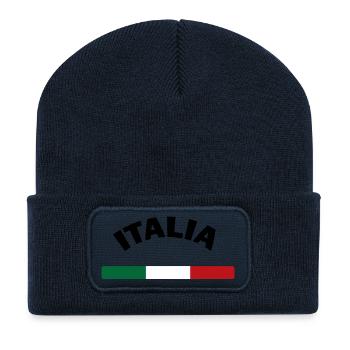 Italia - Beanie recyclé à patch - bleu marine - Devant