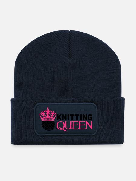 Knitting queen - Recycelte Patch Beanie - French Navy