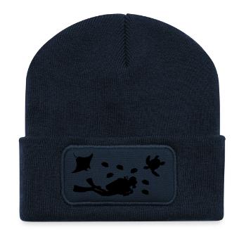 taucher - Recycelte Patch Beanie - French Navy - Vorne