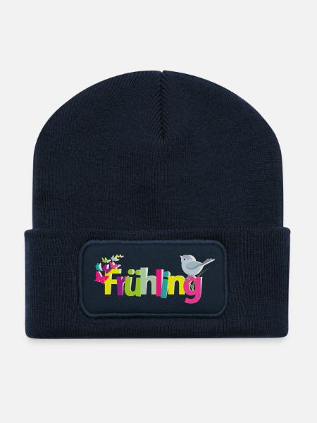 Frühling - Recycelte Patch Beanie - French Navy