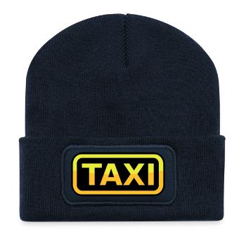 Taxi Schild - Recycelte Patch Beanie - French Navy - Vorne