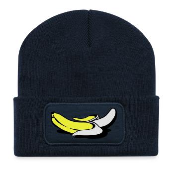 Nacked Banana | Nackte Banane - Beanie recyclé à patch - bleu marine - Devant