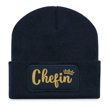 Chefin - Recycelte Patch Beanie - French Navy - Vorne