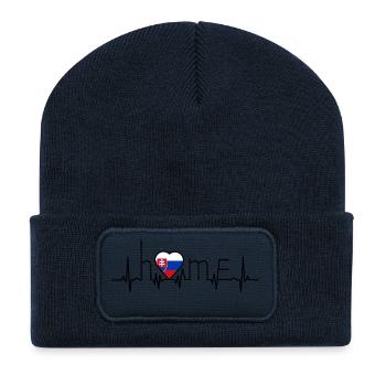 i love home Slowakei - Recycelte Patch Beanie - French Navy - Vorne
