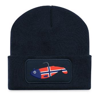 Gummifisch Big Norwegen - Recycelte Patch Beanie - French Navy - Vorne