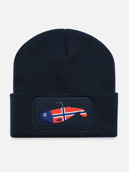 Gummifisch Big Norwegen - Recycelte Patch Beanie - French Navy