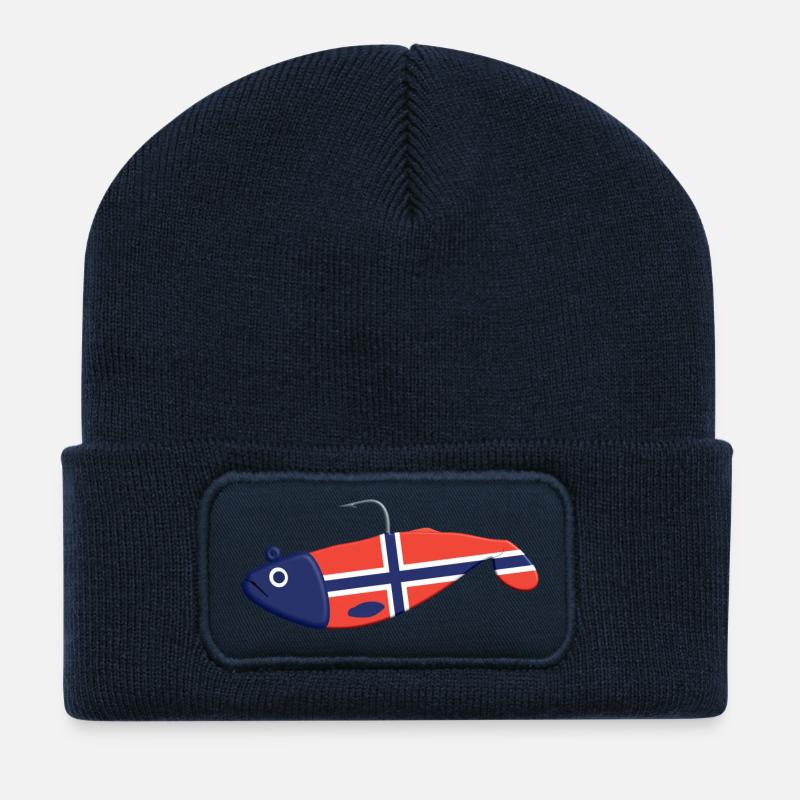 Gummifisch Big Norwegen - Recycelte Patch Beanie - French Navy