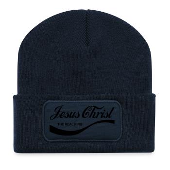 Jesus Christ - The Real King - Recycled Patch Beanie - french navy - Front