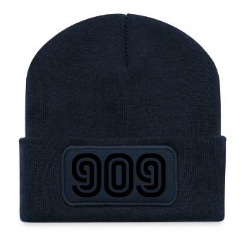 Number 909__V001 - Beanie recyclé à patch - bleu marine - Devant