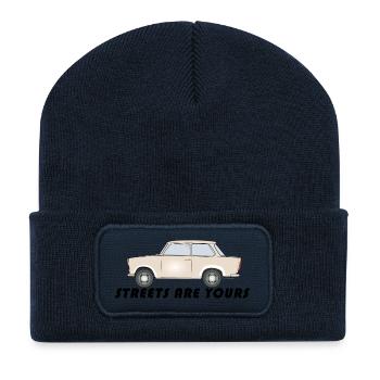 Auto Aufdruck - Recycelte Patch Beanie - French Navy - Vorne