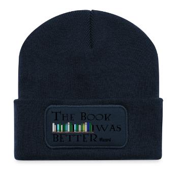 The Book Was Better #nerd - Recycelte Patch Beanie - French Navy - Vorne